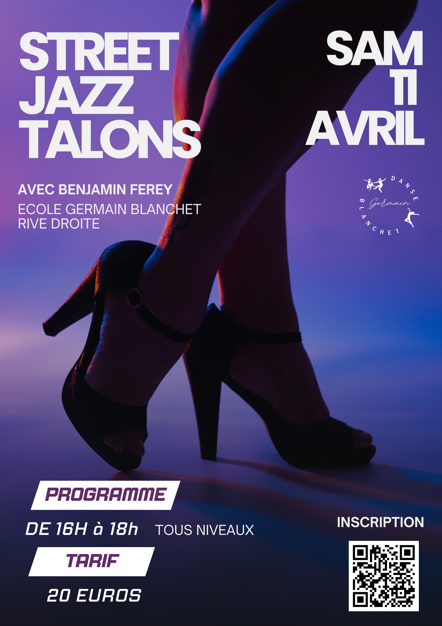 Affiche Stage Street Jazz Heels - Découverte stages danse Rouen