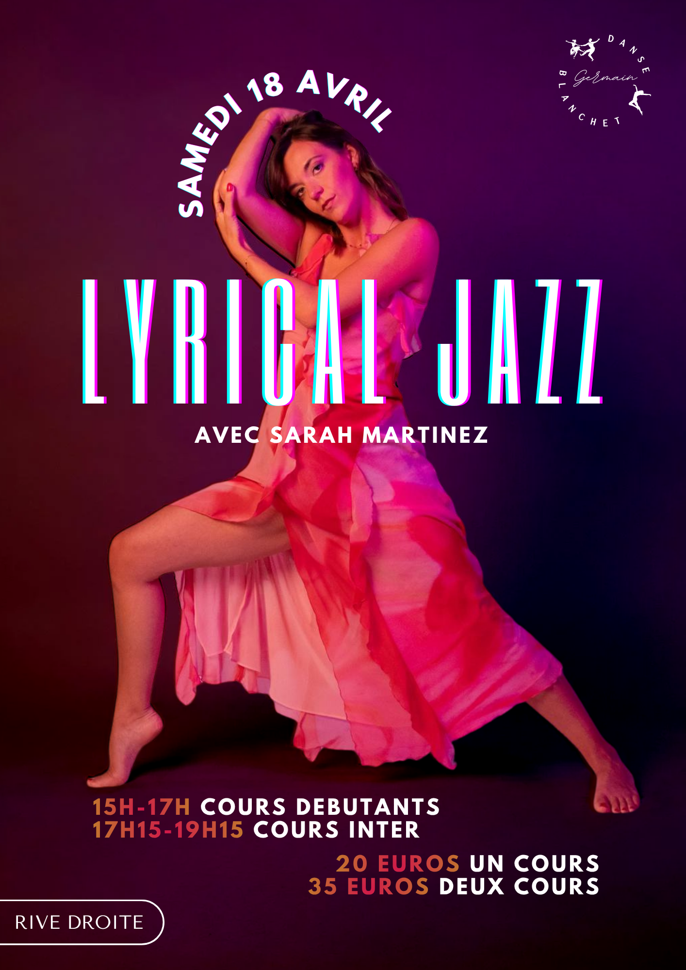 Affiche Stage Lyrical Jazz avec Sarah Martinez - Stage danse Rouen