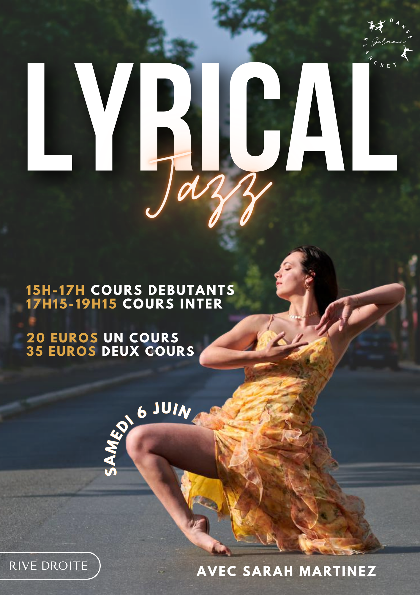 Affiche Stage Lyrical Jazz – École de danse Germain Blanchet Rive Droite Rouen
