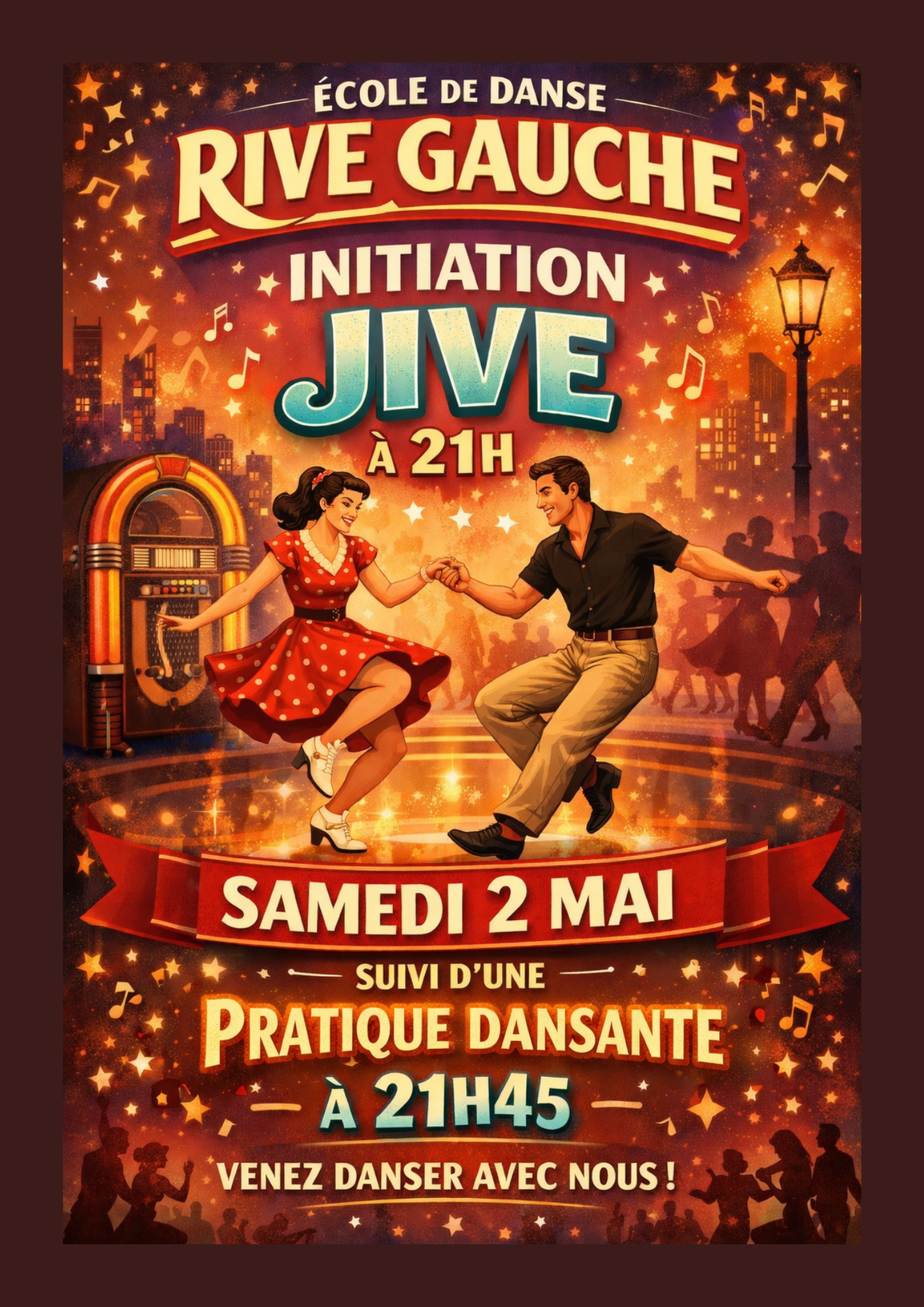 Affiche Pratique dansante Soirée Toutes Danses – École Rive Gauche Rouen